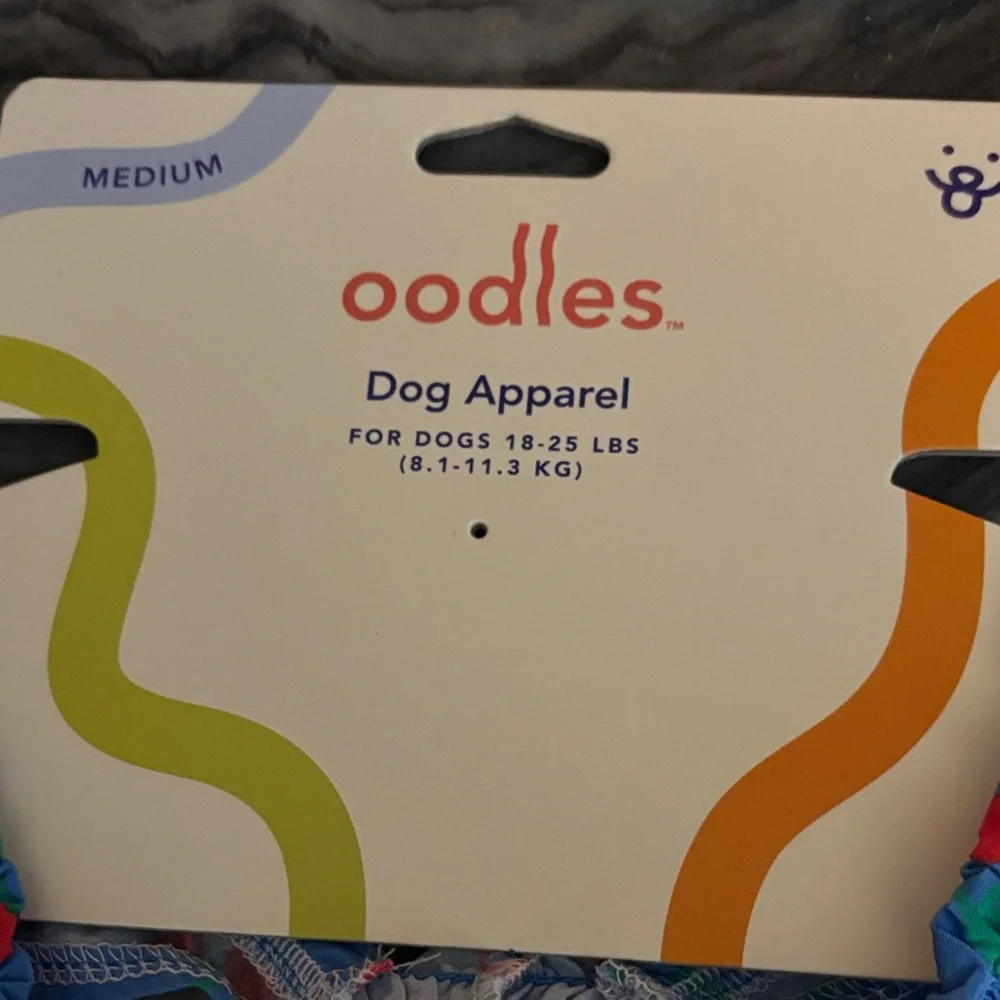 oodles Blue Dog Dress with Cherry Print